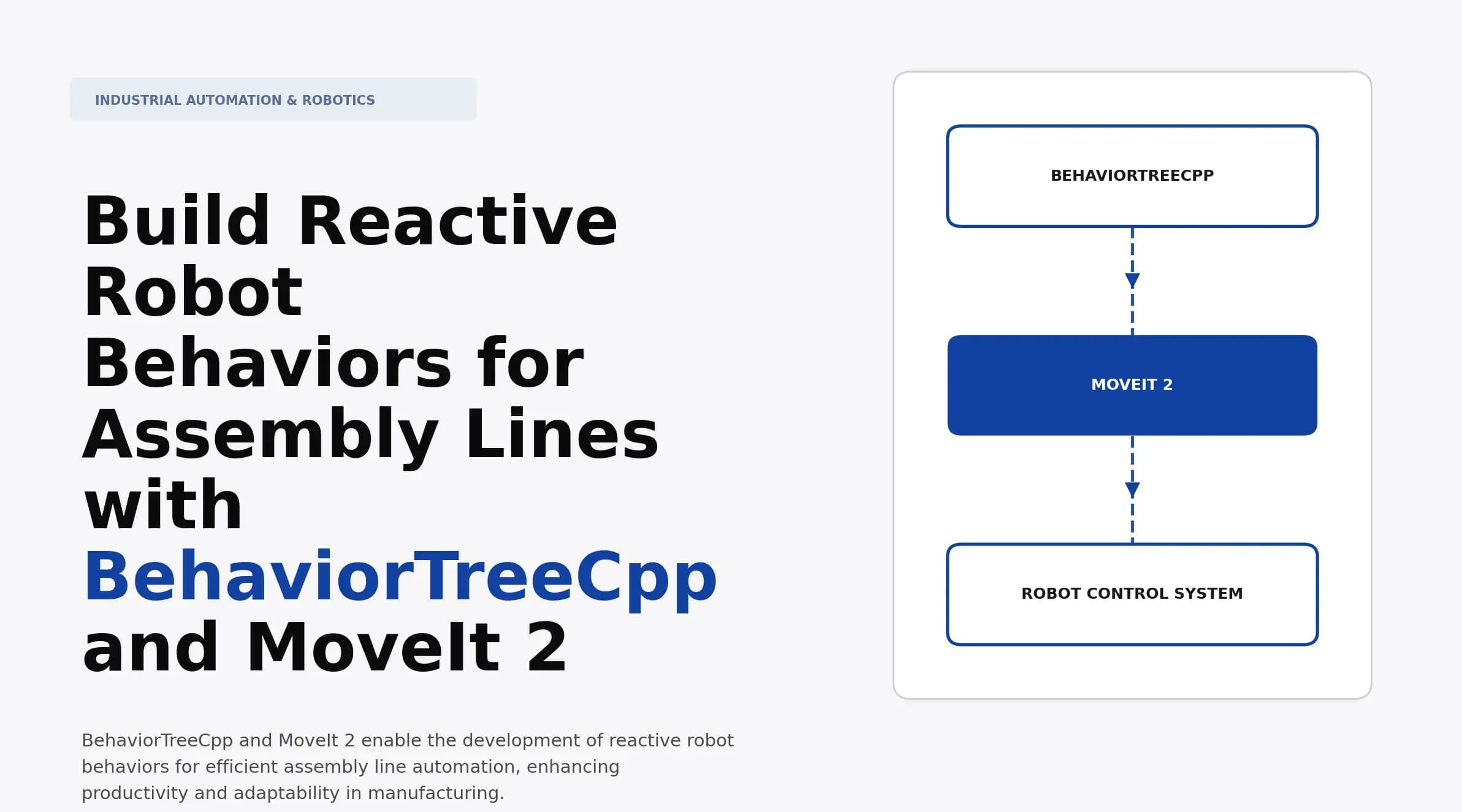 Build Reactive Robot Behaviors for Assembly Lines with BehaviorTreeCpp and MoveIt 2