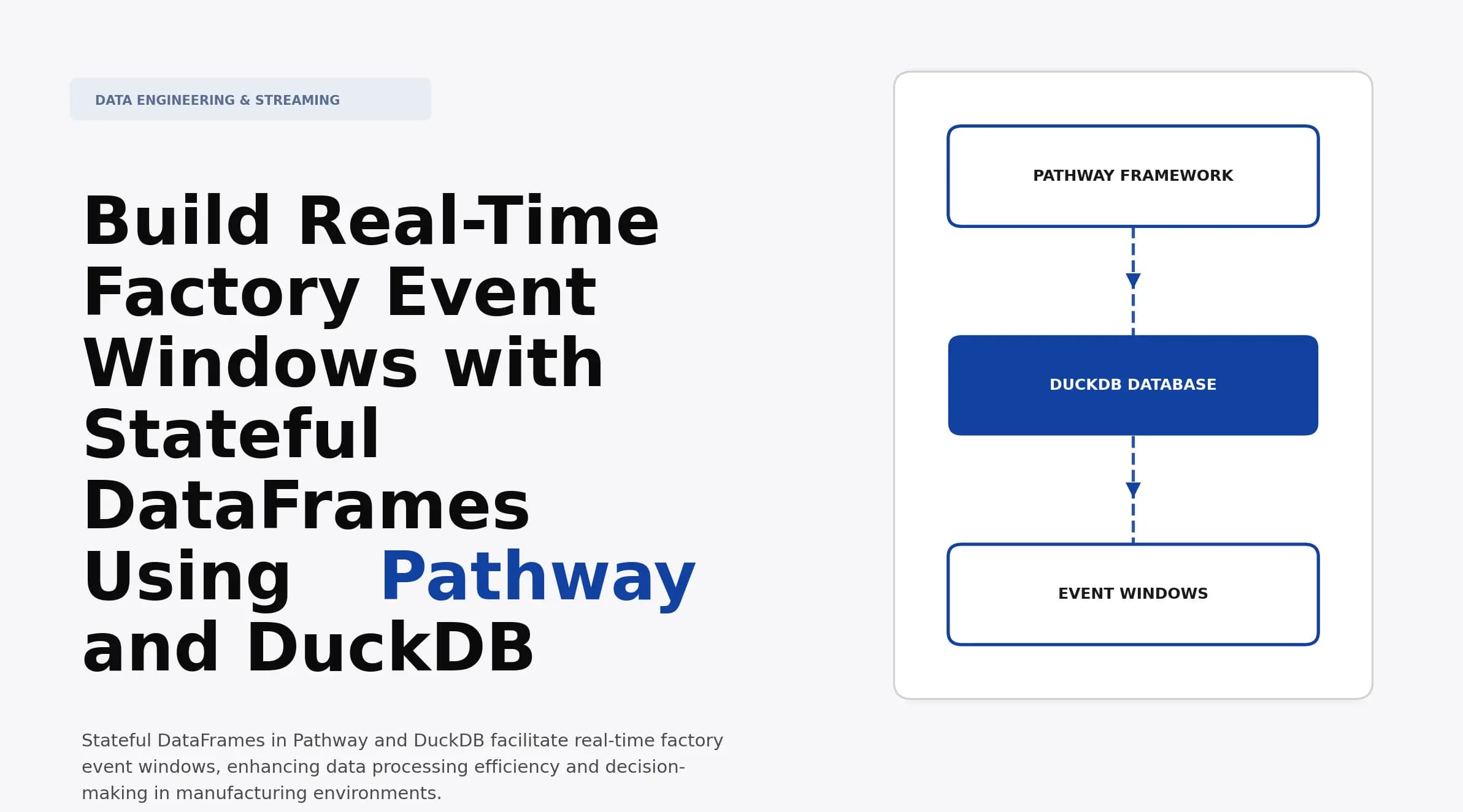 Build Real-Time Factory Event Windows with Stateful DataFrames Using Pathway and DuckDB