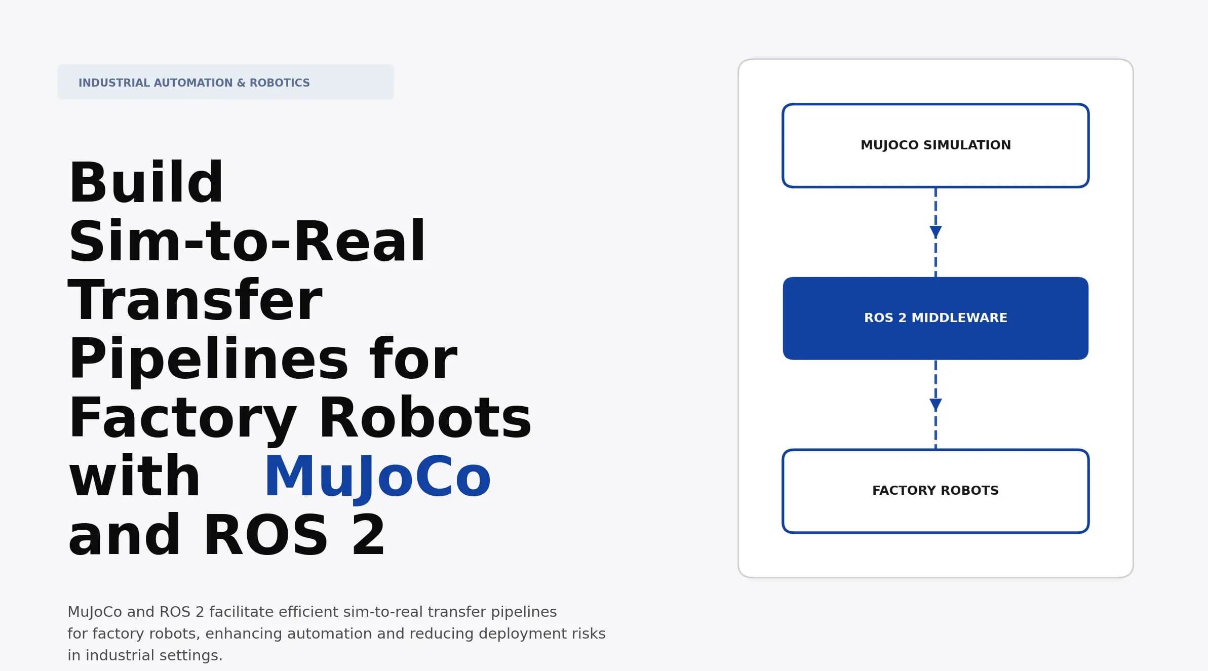 Build Sim-to-Real Transfer Pipelines for Factory Robots with MuJoCo and ROS 2