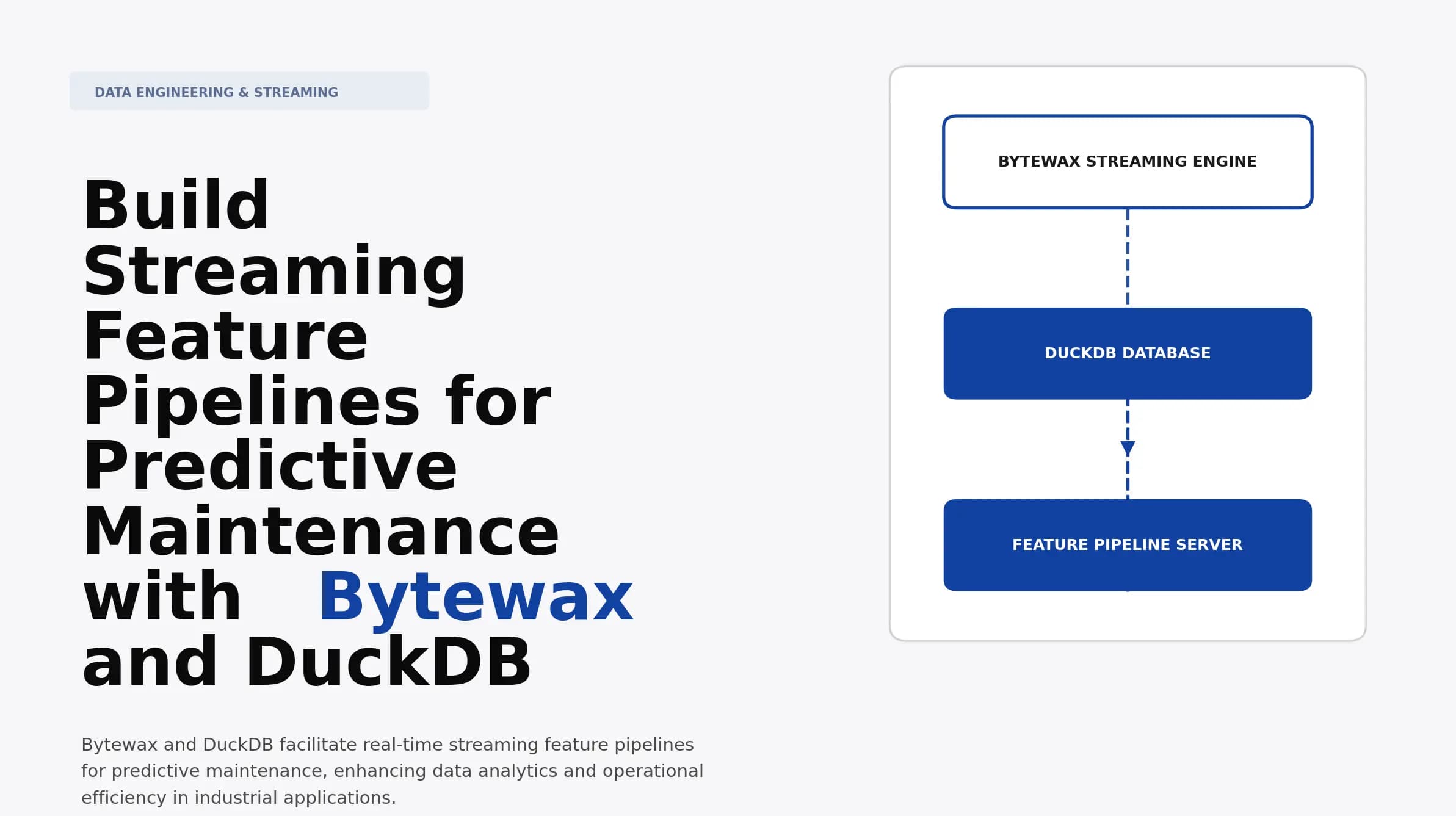 Build Streaming Feature Pipelines for Predictive Maintenance with Bytewax and DuckDB