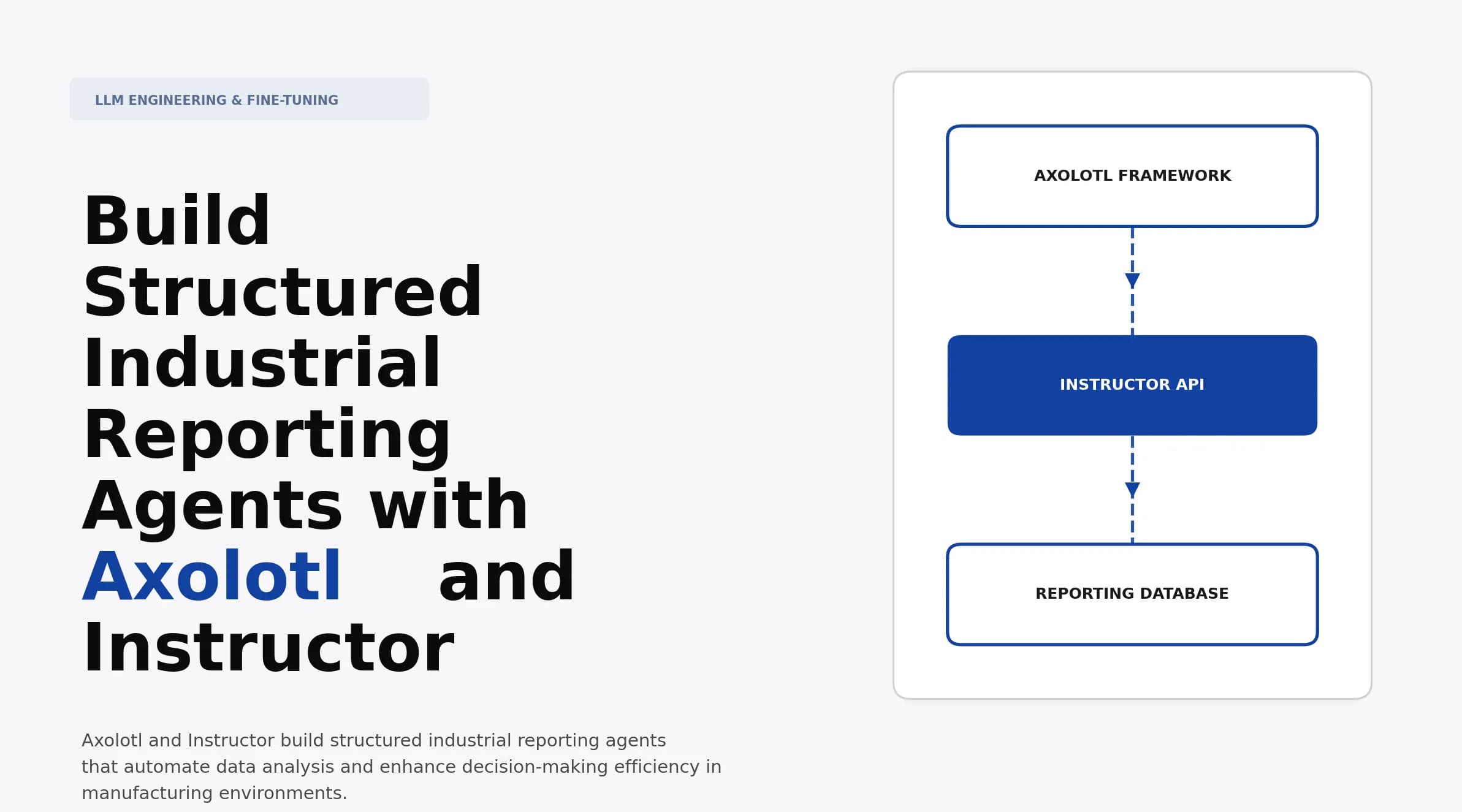 Build Structured Industrial Reporting Agents with Axolotl and Instructor