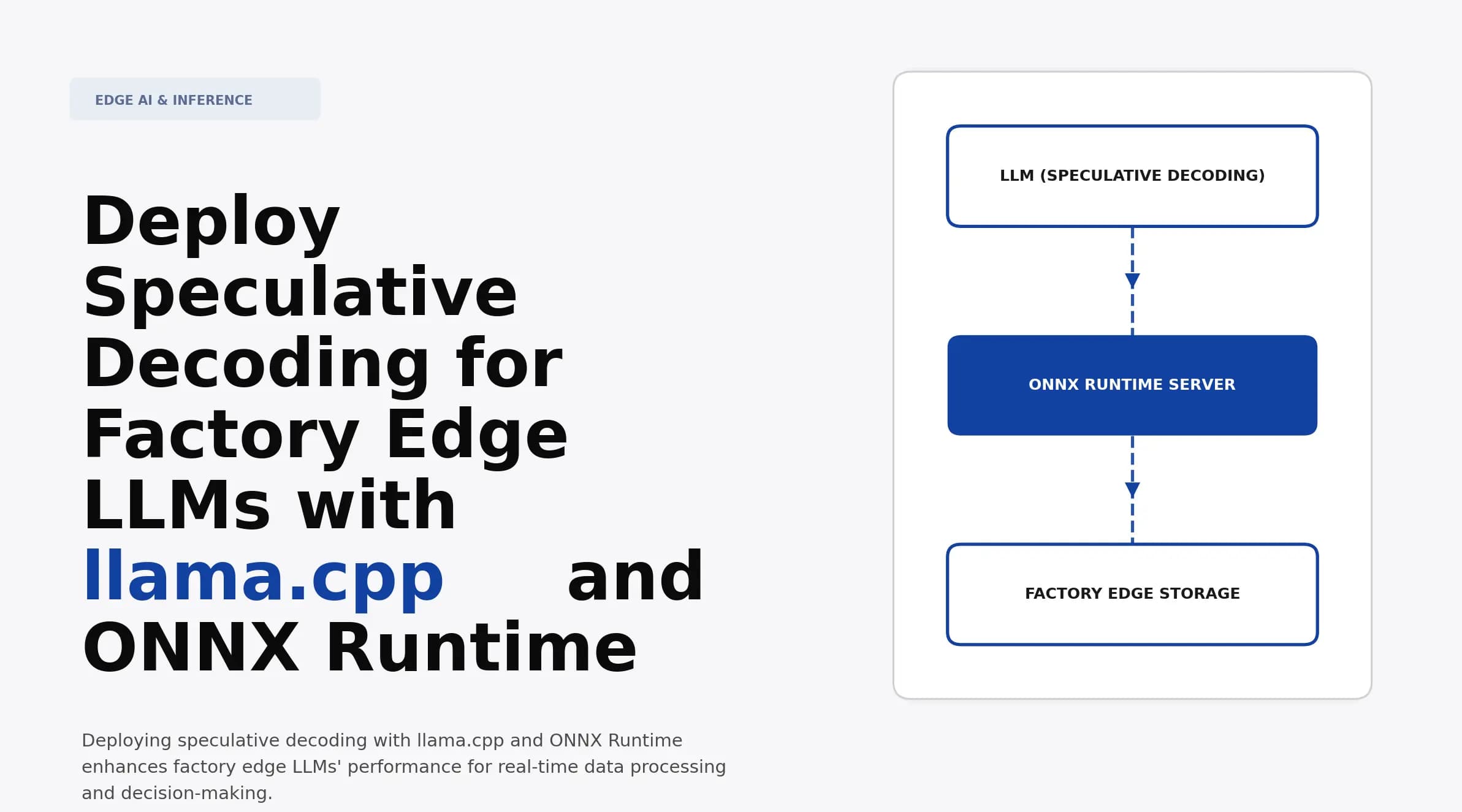 Deploy Speculative Decoding for Factory Edge LLMs with llama.cpp and ONNX Runtime