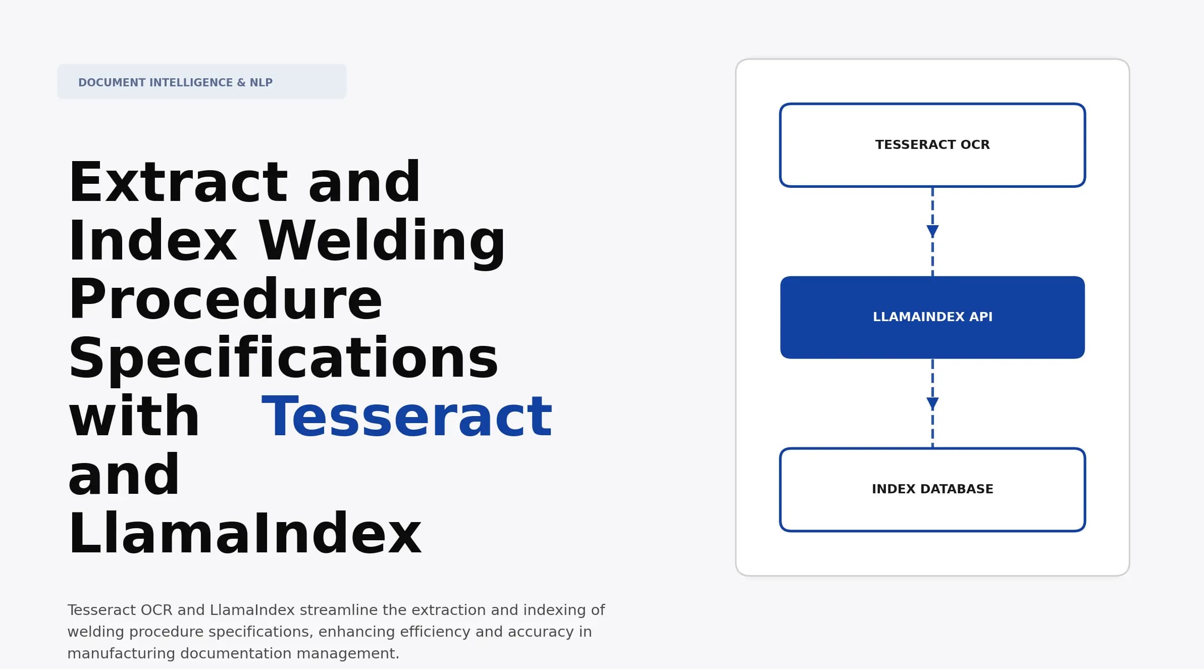 Extract and Index Welding Procedure Specifications with Tesseract and LlamaIndex