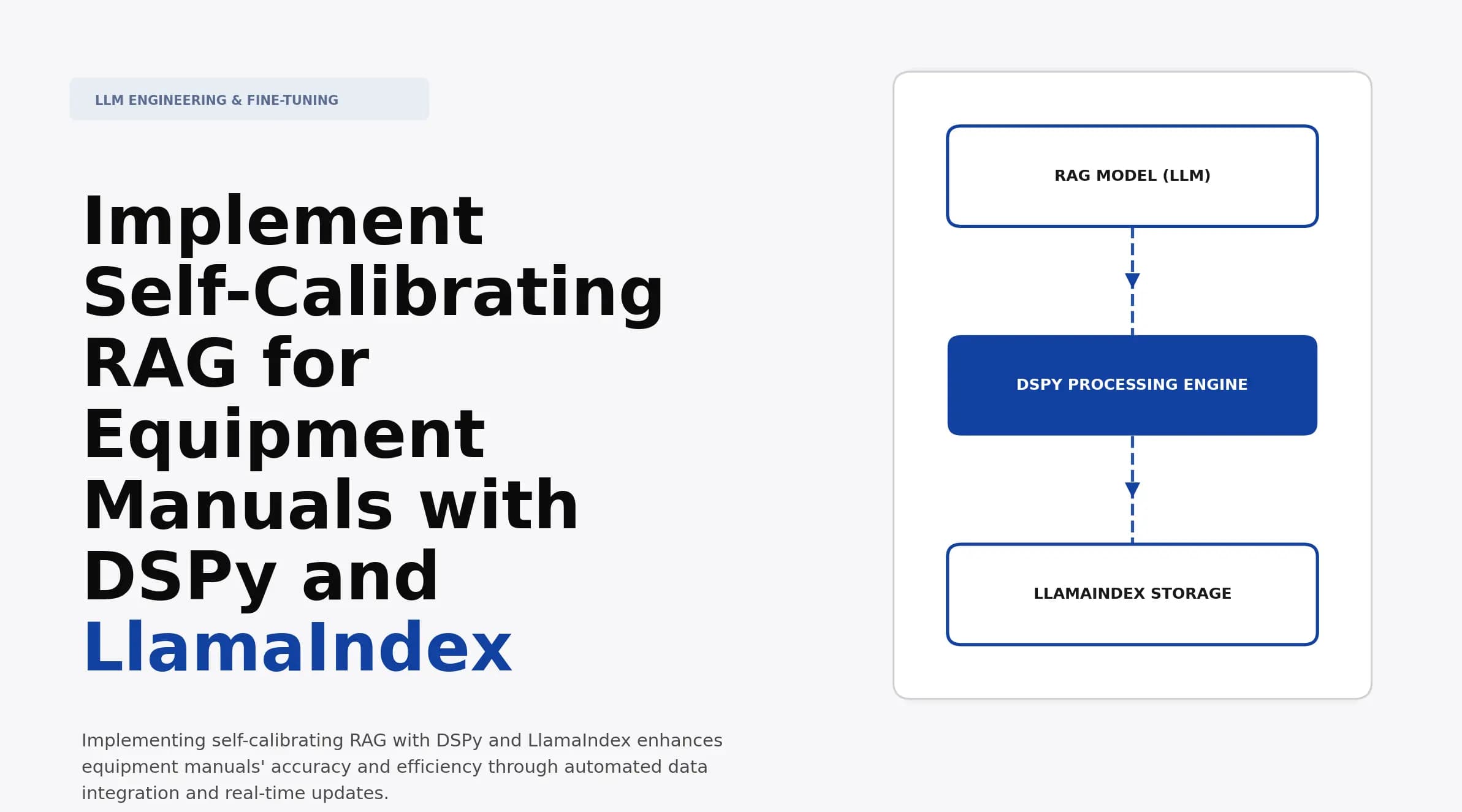 Implement Self-Calibrating RAG for Equipment Manuals with DSPy and LlamaIndex