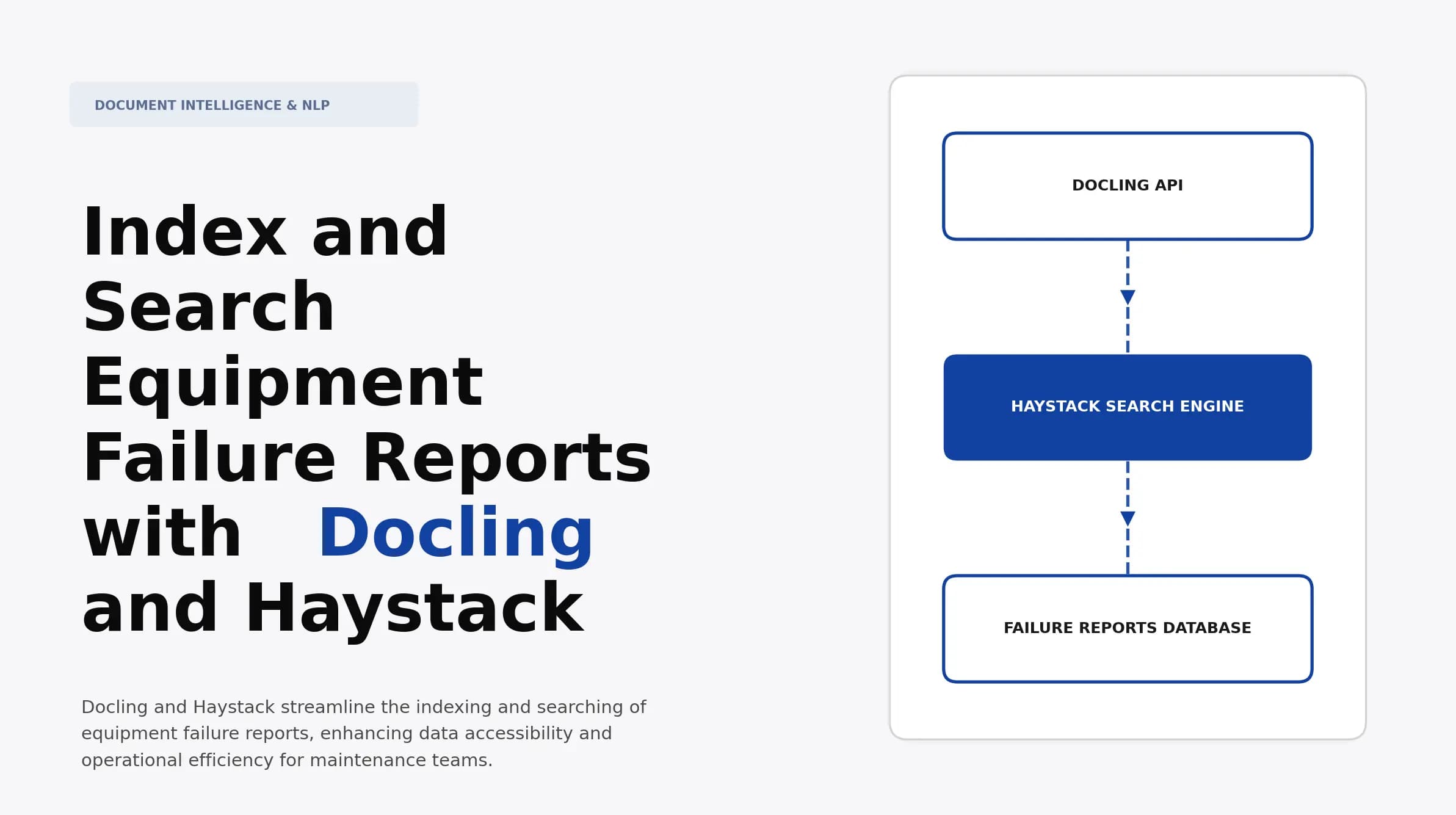 Index and Search Equipment Failure Reports with Docling and Haystack
