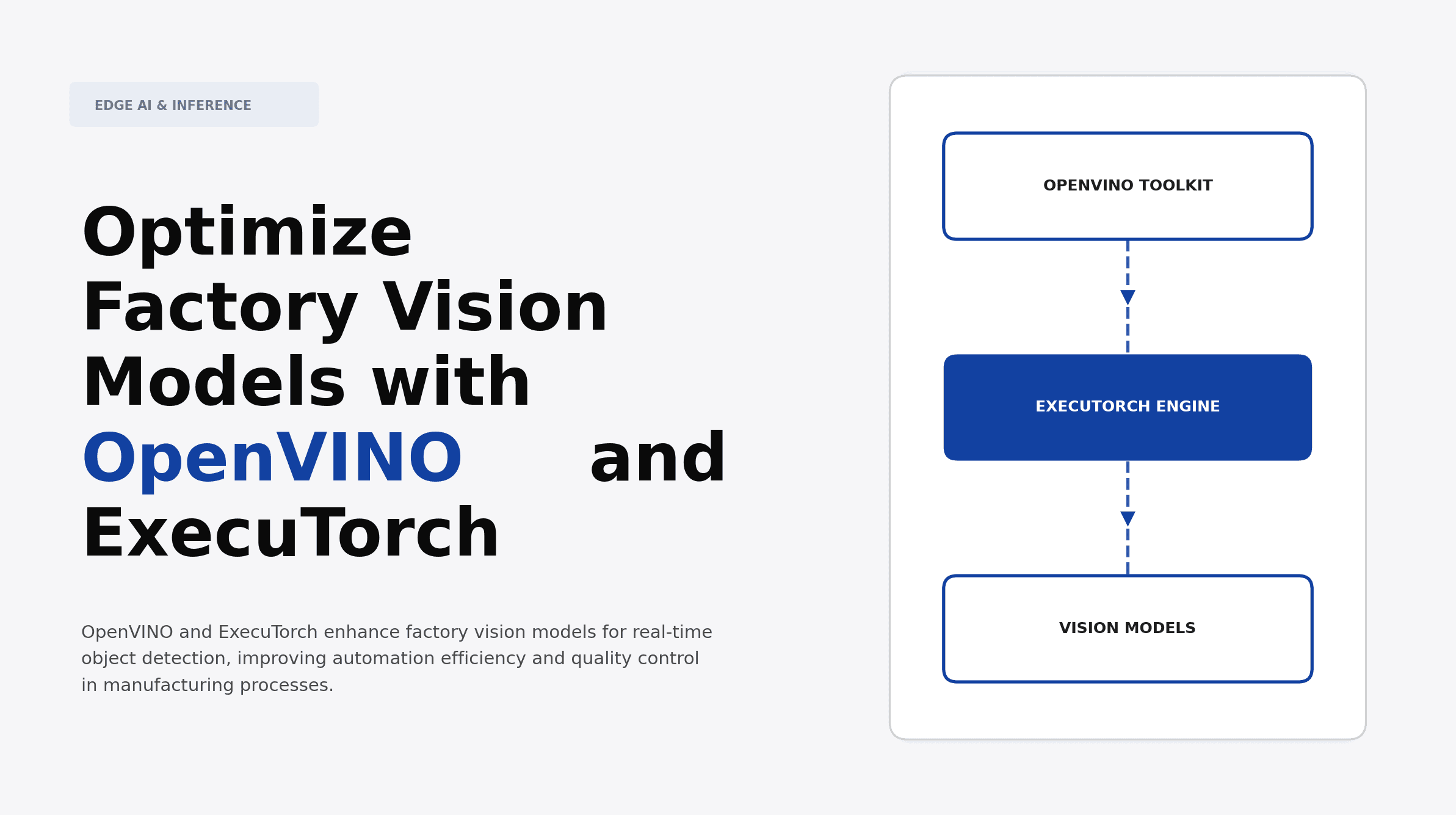 Optimize Factory Vision Models with OpenVINO and ExecuTorch