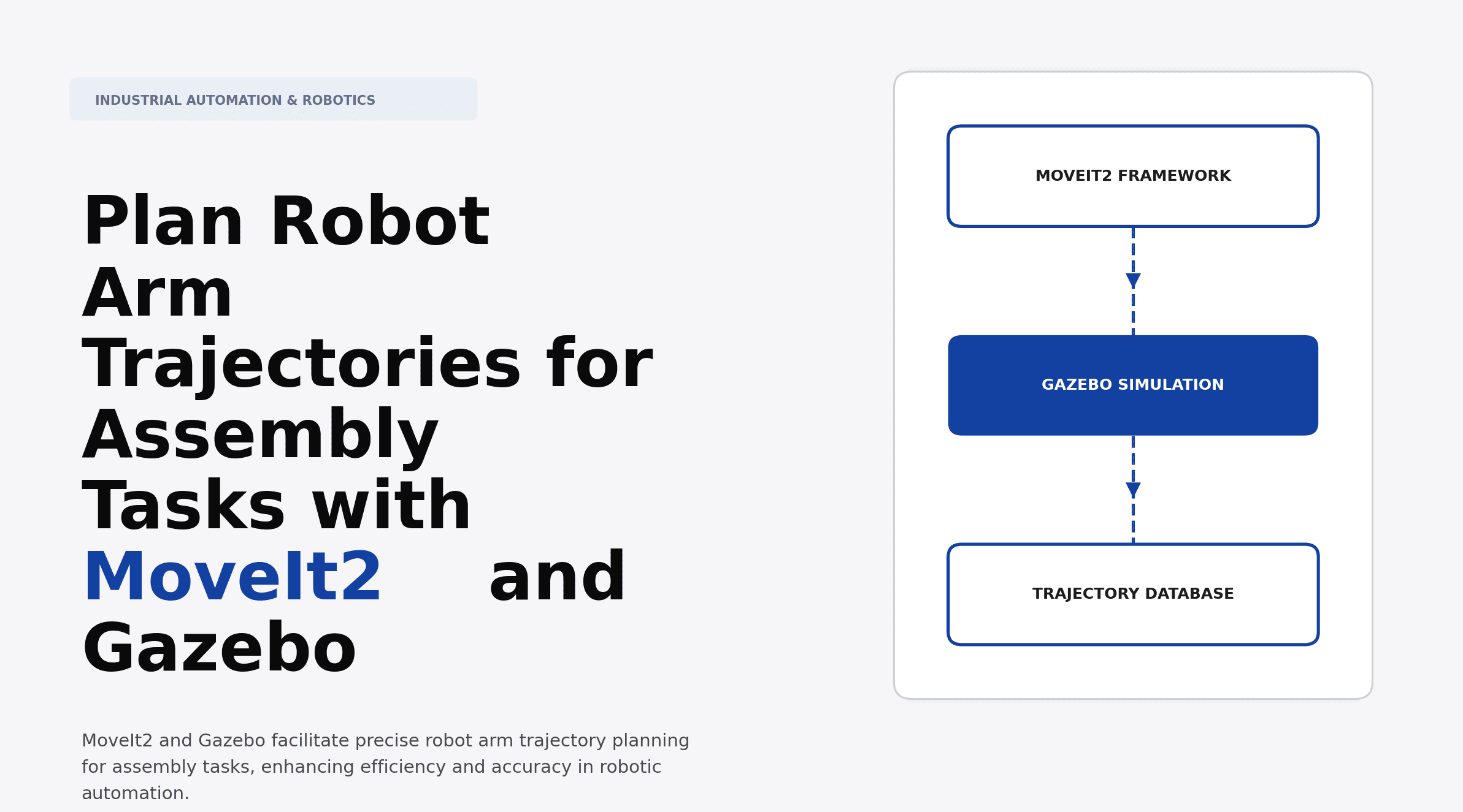 Plan Robot Arm Trajectories for Assembly Tasks with MoveIt2 and Gazebo