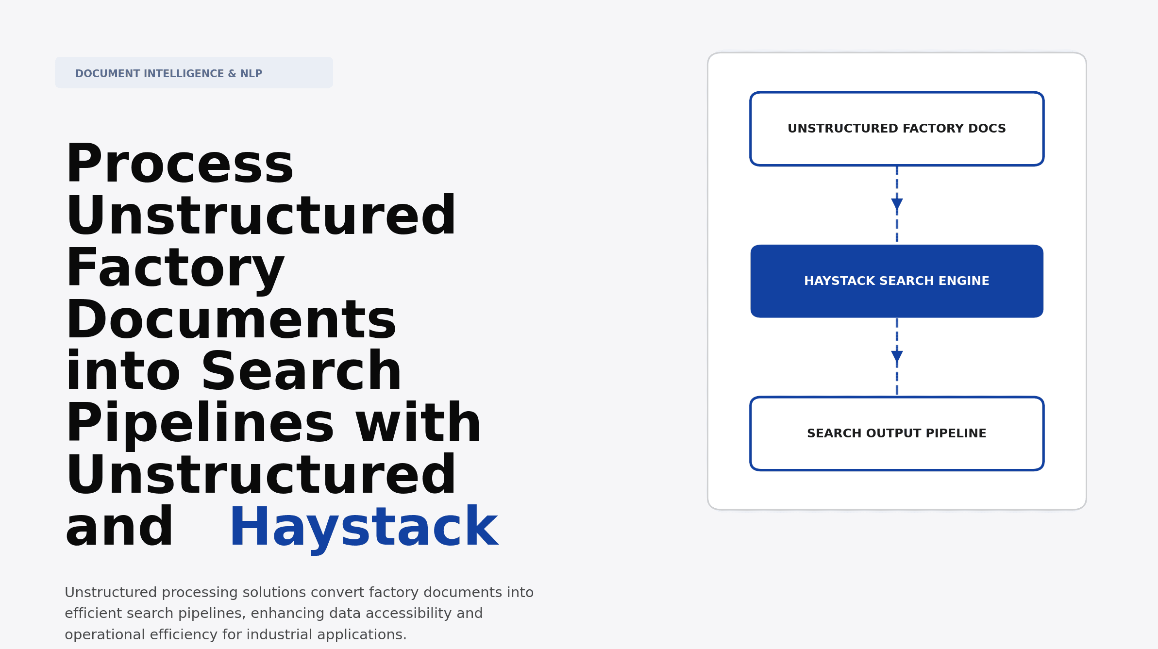 Process Unstructured Factory Documents into Search Pipelines with Unstructured and Haystack