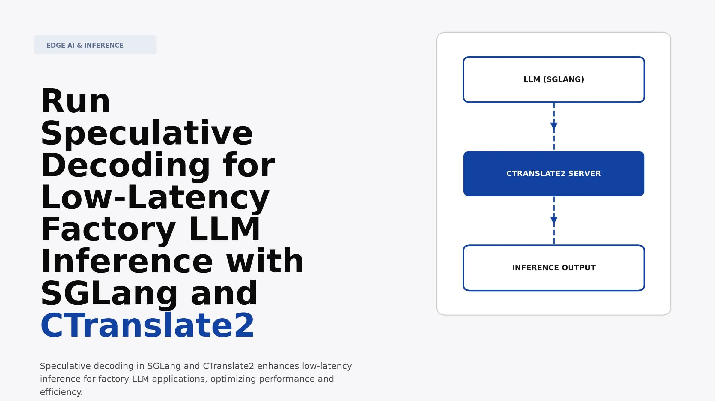 Run Speculative Decoding for Low-Latency Factory LLM Inference with SGLang and CTranslate2