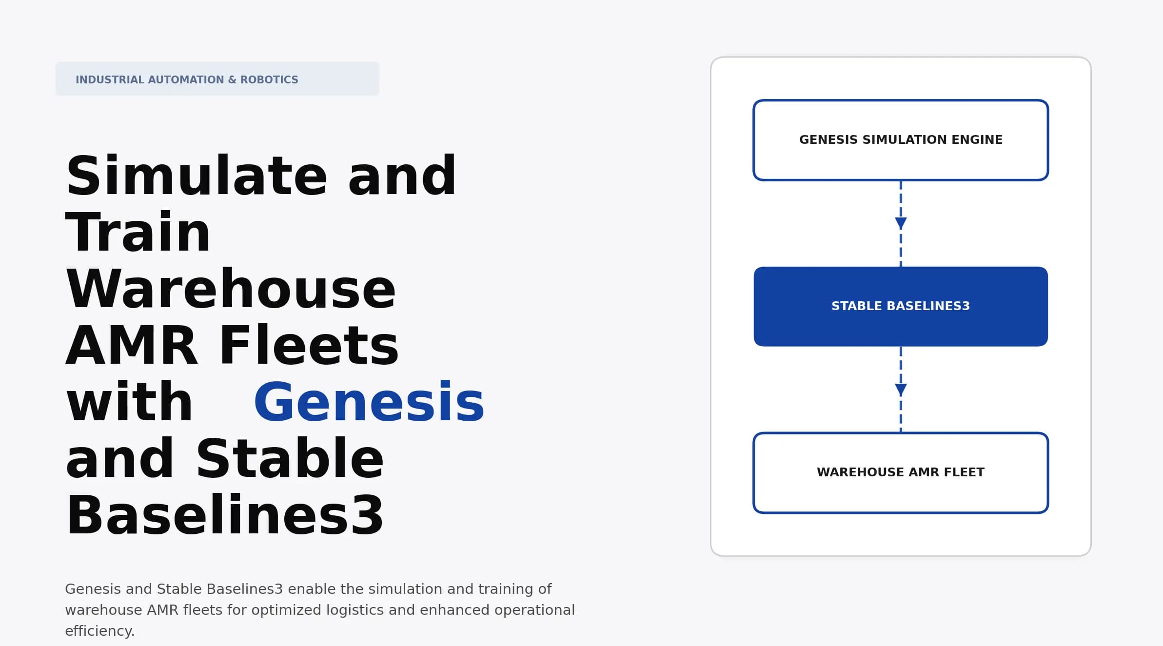 Simulate and Train Warehouse AMR Fleets with Genesis and Stable Baselines3