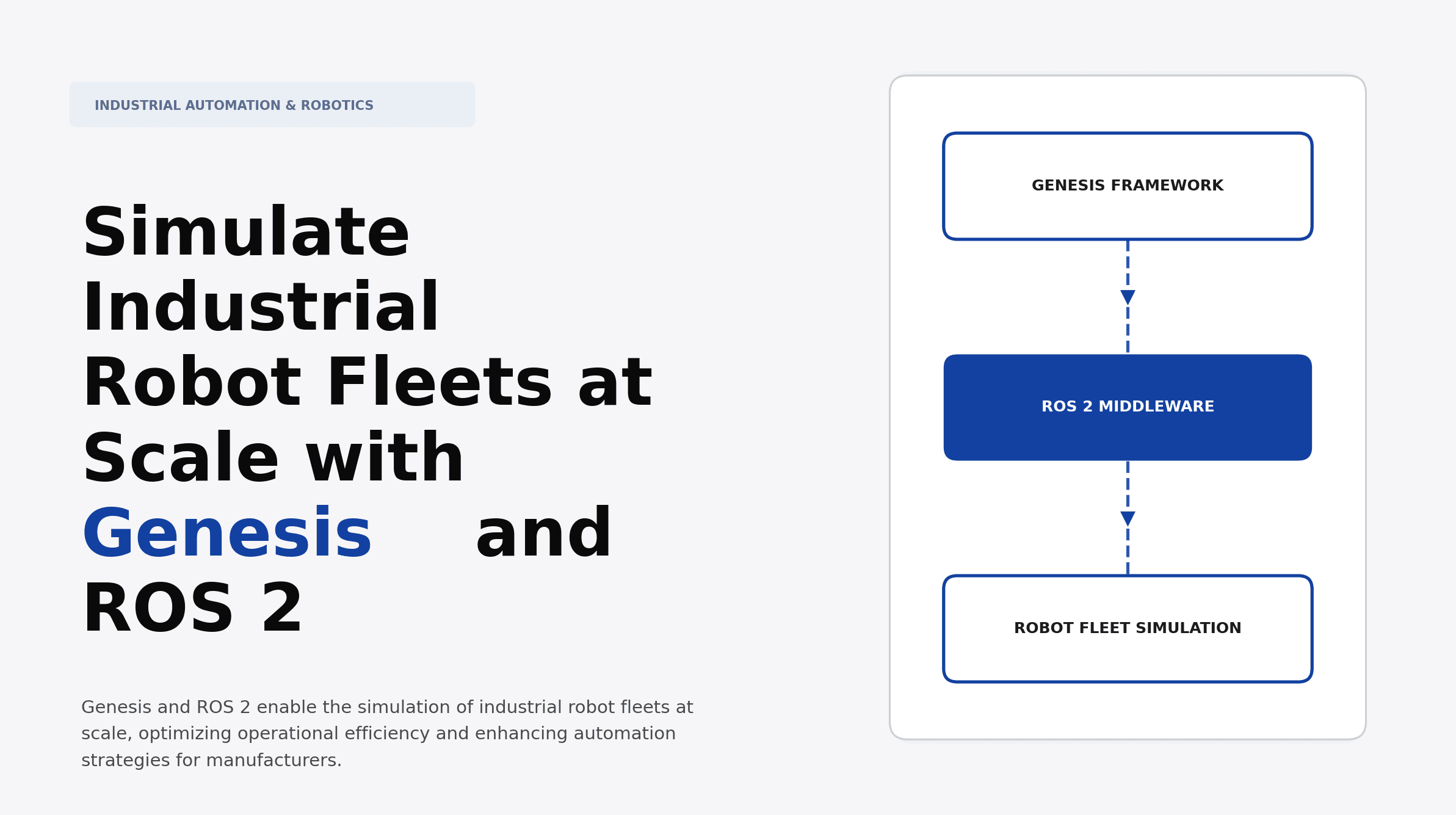 Simulate Industrial Robot Fleets at Scale with Genesis and ROS 2