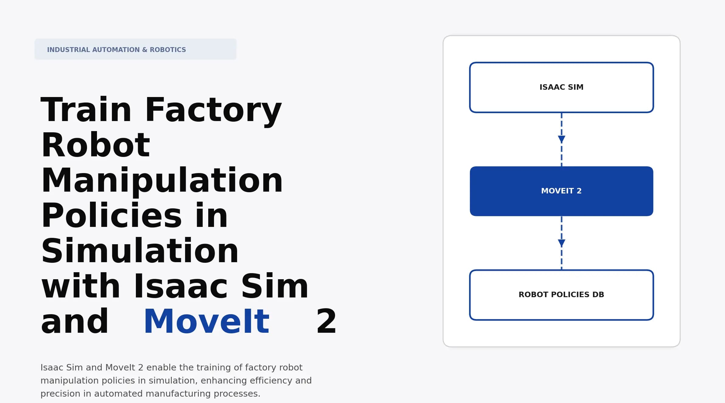 Train Factory Robot Manipulation Policies in Simulation with Isaac Sim and MoveIt 2